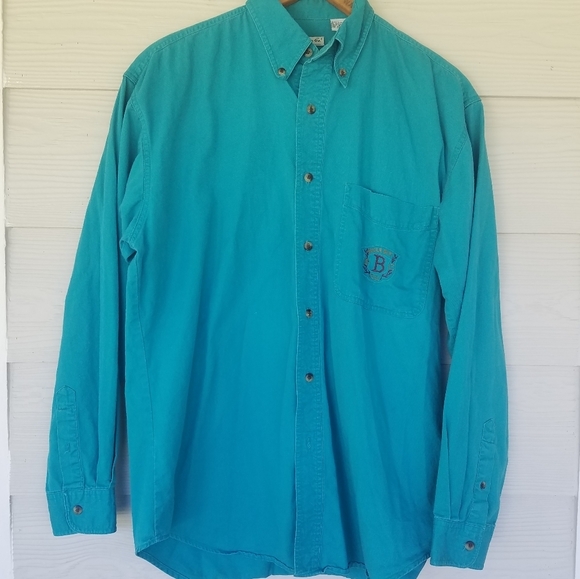 Vintage 90s Buggle Boy Casual Button Down Top Preppy Academic Sz Med. Unisex - Picture 2 of 11